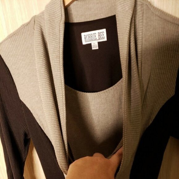 Robbie Bee NWT Cowl Neck Thermal Petite Dress - Picture 6 of 10